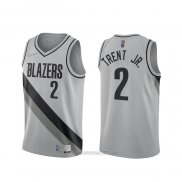 Camiseta Portland Trail Blazers Gary Trent Jr. #2 Earned 2020-21 Gris